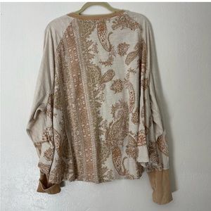 Free people boho paisley top XL